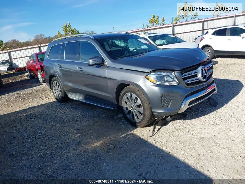 2018 Mercedes-Benz Gls 450 4Matic VIN: 4JGDF6EE2JB005094 Lot: 40748511