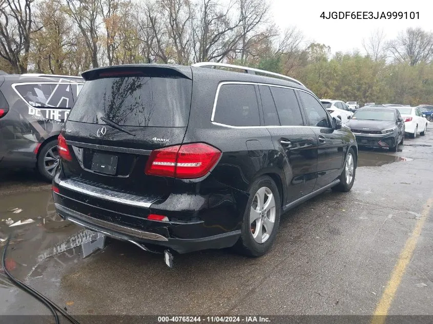 2018 Mercedes-Benz Gls 450 4Matic VIN: 4JGDF6EE3JA999101 Lot: 40765244