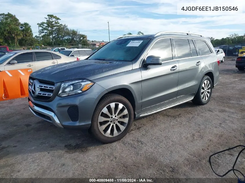 2018 Mercedes-Benz Gls 450 4Matic VIN: 4JGDF6EE1JB150546 Lot: 40809488