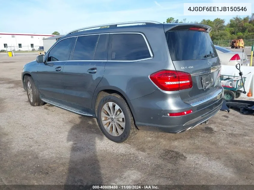 2018 Mercedes-Benz Gls 450 4Matic VIN: 4JGDF6EE1JB150546 Lot: 40809488