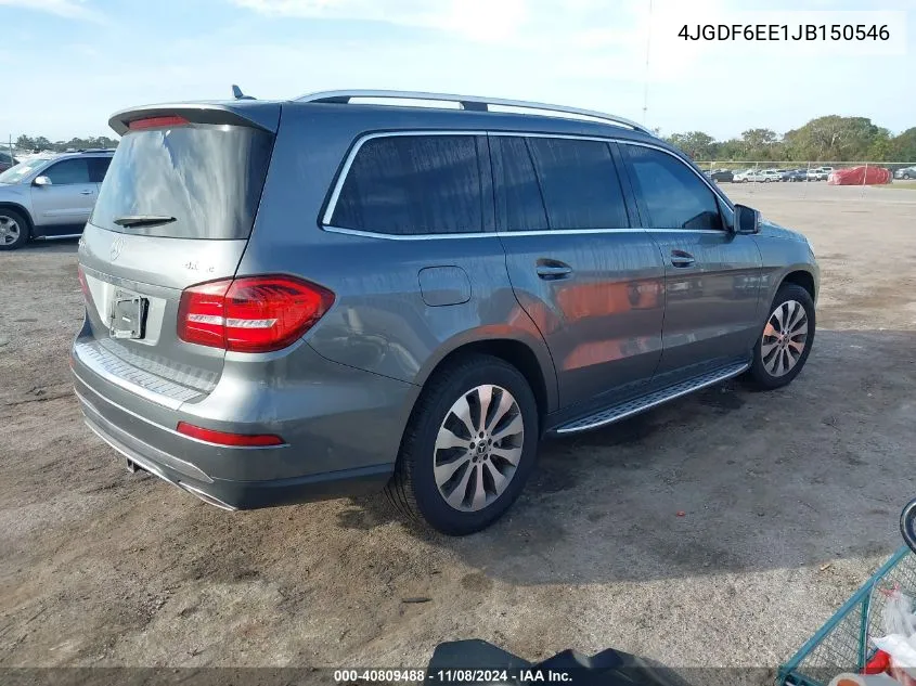 2018 Mercedes-Benz Gls 450 4Matic VIN: 4JGDF6EE1JB150546 Lot: 40809488