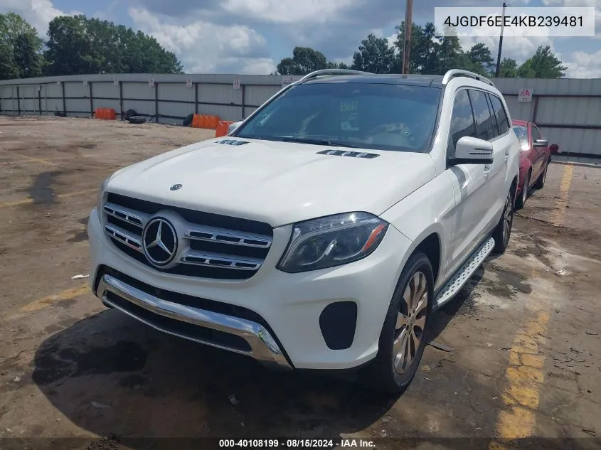 2019 Mercedes-Benz Gls 450 4Matic VIN: 4JGDF6EE4KB239481 Lot: 40108199