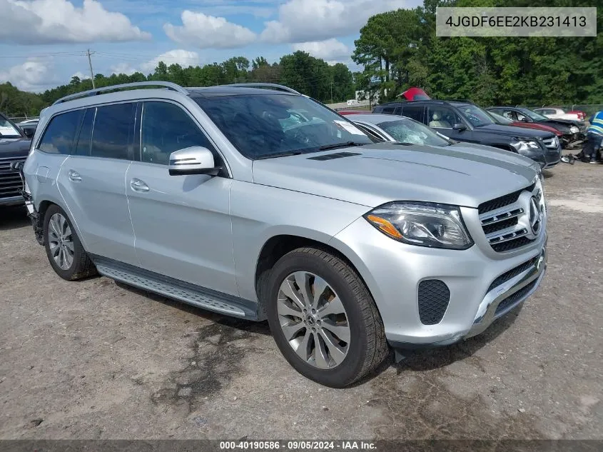 2019 Mercedes-Benz Gls 450 4Matic VIN: 4JGDF6EE2KB231413 Lot: 40190586