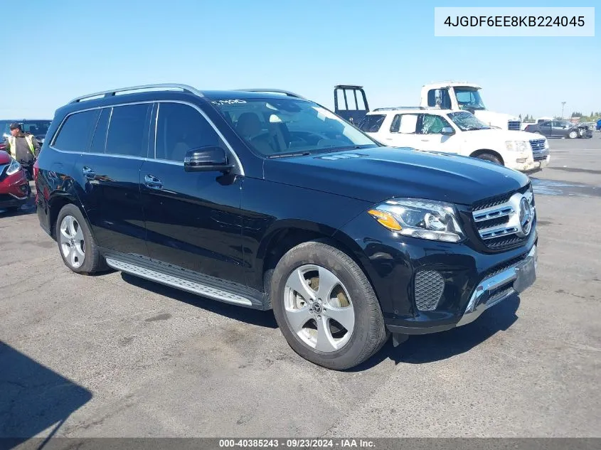 2019 Mercedes-Benz Gls 450 4Matic VIN: 4JGDF6EE8KB224045 Lot: 40385243