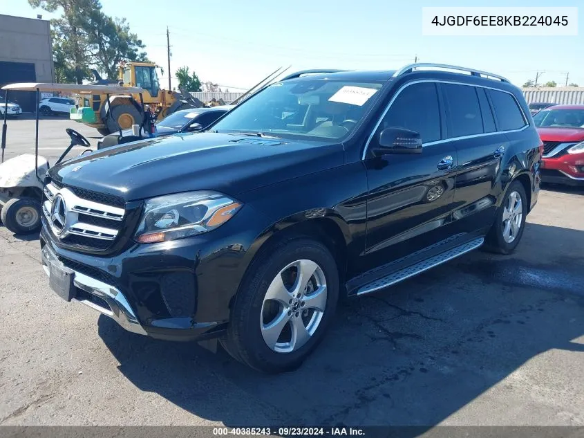 2019 Mercedes-Benz Gls 450 4Matic VIN: 4JGDF6EE8KB224045 Lot: 40385243