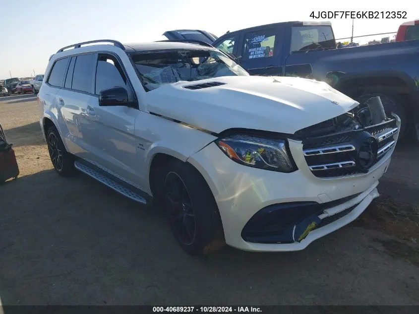 2019 Mercedes-Benz Amg Gls 63 4Matic VIN: 4JGDF7FE6KB212352 Lot: 40689237