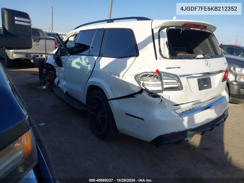 2019 Mercedes-Benz Amg Gls 63 4Matic VIN: 4JGDF7FE6KB212352 Lot: 40689237