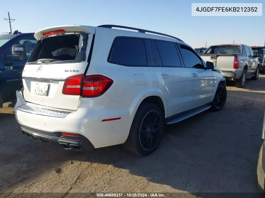 2019 Mercedes-Benz Amg Gls 63 4Matic VIN: 4JGDF7FE6KB212352 Lot: 40689237