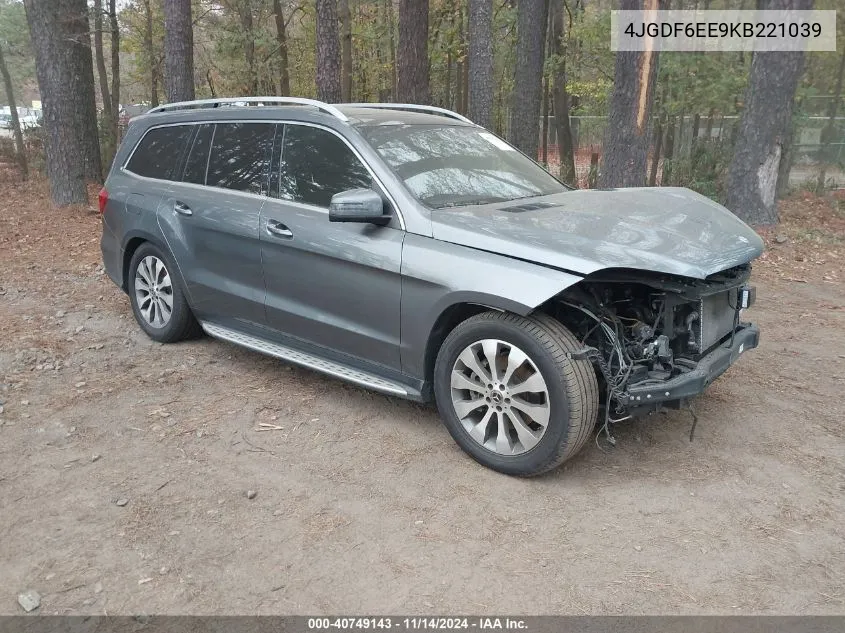 2019 Mercedes-Benz Gls 450 4Matic VIN: 4JGDF6EE9KB221039 Lot: 40749143