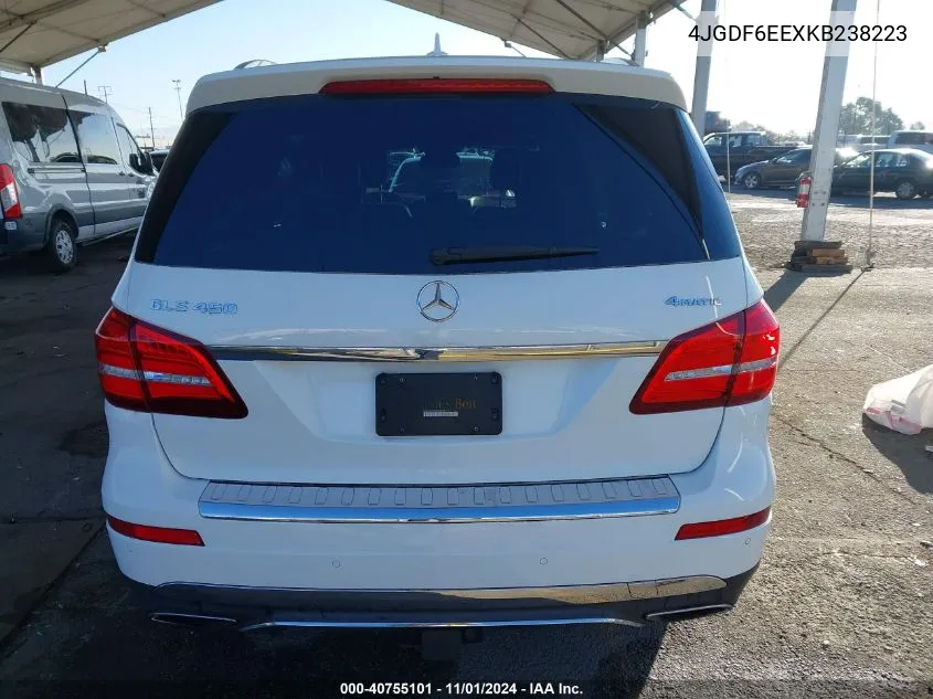 2019 Mercedes-Benz Gls 450 4Matic VIN: 4JGDF6EEXKB238223 Lot: 40755101