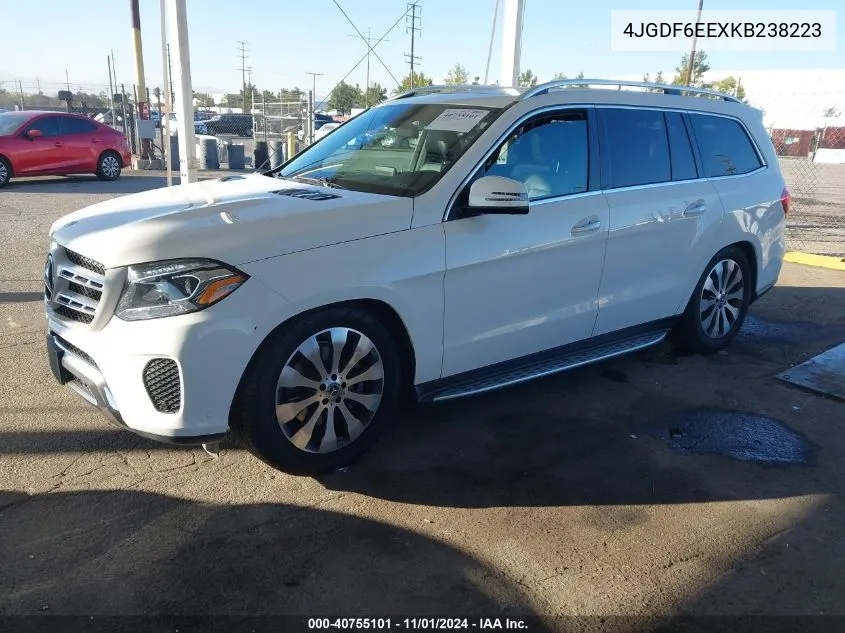 2019 Mercedes-Benz Gls 450 4Matic VIN: 4JGDF6EEXKB238223 Lot: 40755101