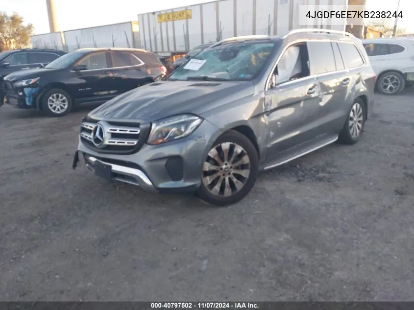 2019 Mercedes-Benz Gls 450 4Matic VIN: 4JGDF6EE7KB238244 Lot: 40797502