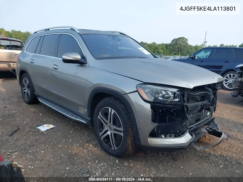 2020 Mercedes-Benz Gls 450 4Matic VIN: 4JGFF5KE4LA113801 Lot: 40054111