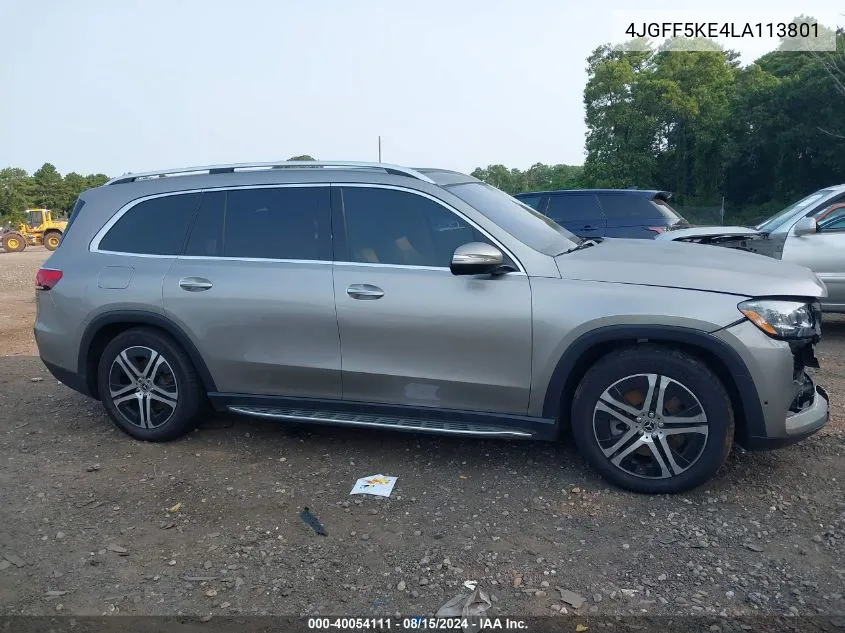 2020 Mercedes-Benz Gls 450 4Matic VIN: 4JGFF5KE4LA113801 Lot: 40054111