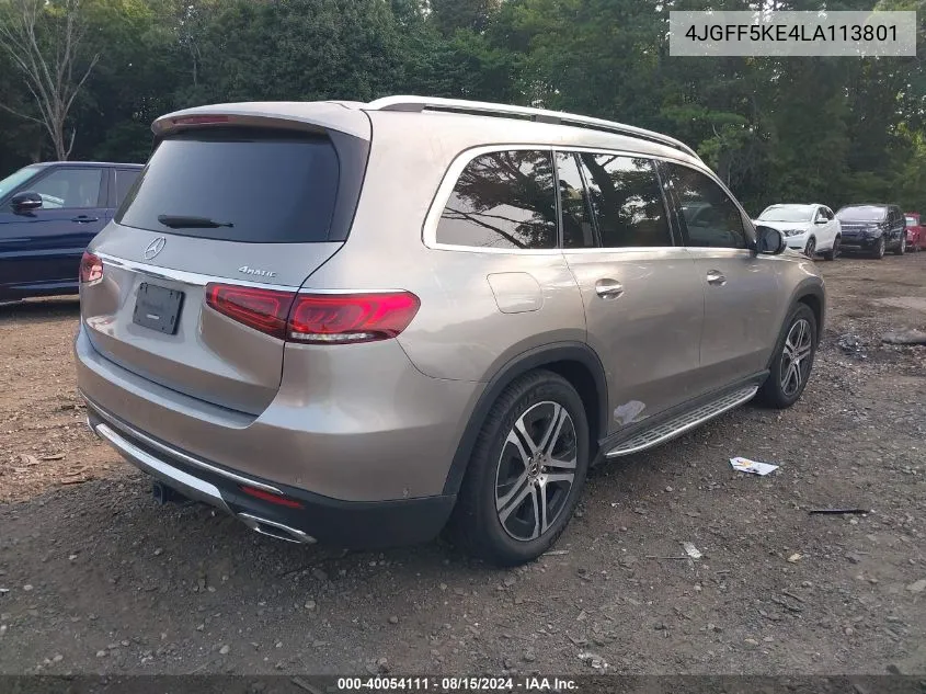 2020 Mercedes-Benz Gls 450 4Matic VIN: 4JGFF5KE4LA113801 Lot: 40054111