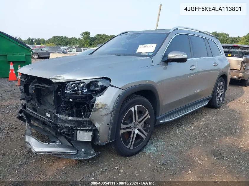 2020 Mercedes-Benz Gls 450 4Matic VIN: 4JGFF5KE4LA113801 Lot: 40054111