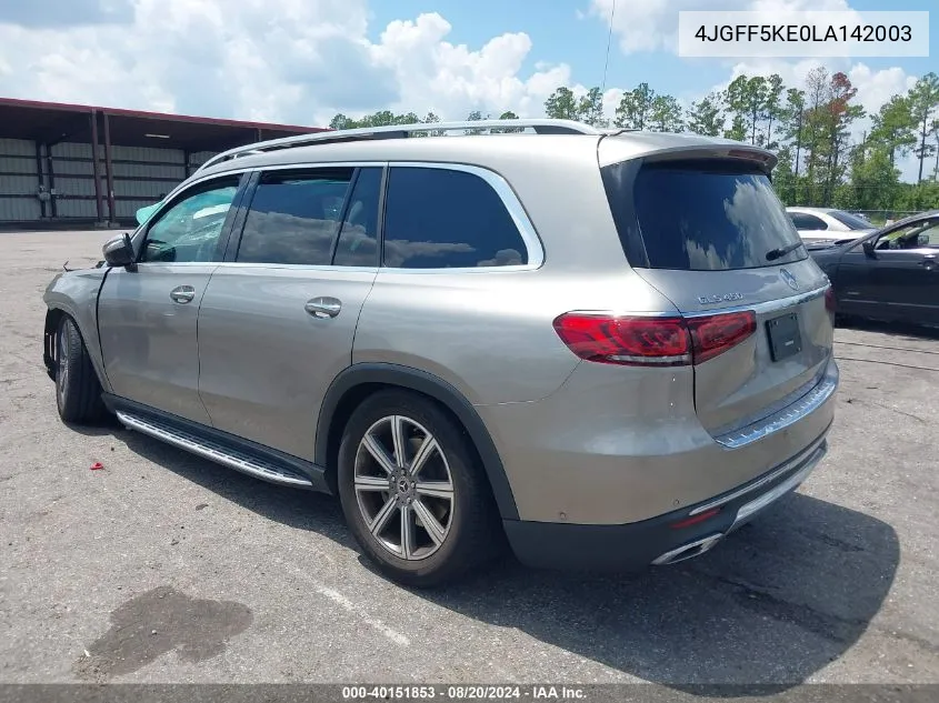 2020 Mercedes-Benz Gls 450 4Matic VIN: 4JGFF5KE0LA142003 Lot: 40151853