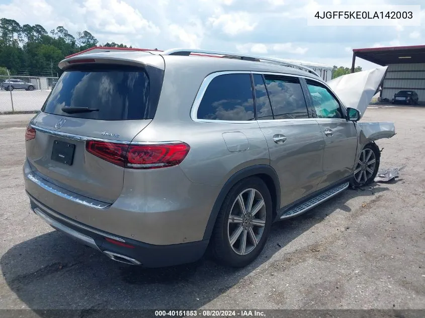 2020 Mercedes-Benz Gls 450 4Matic VIN: 4JGFF5KE0LA142003 Lot: 40151853