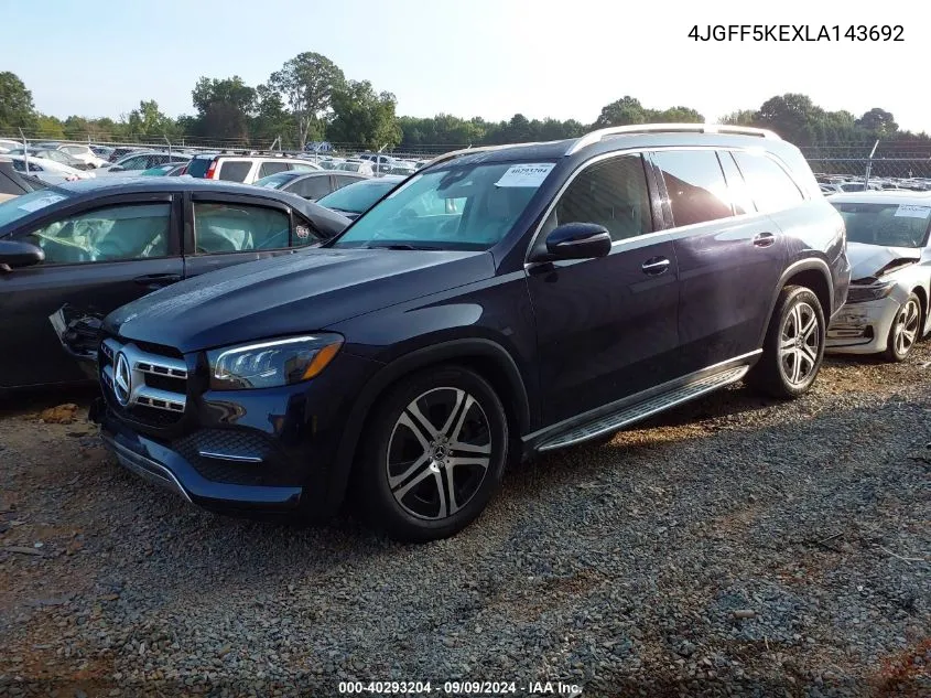 2020 Mercedes-Benz Gls 450 4Matic VIN: 4JGFF5KEXLA143692 Lot: 40293204