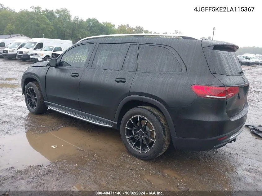 2020 Mercedes-Benz Gls 450 4Matic VIN: 4JGFF5KE2LA115367 Lot: 40471140