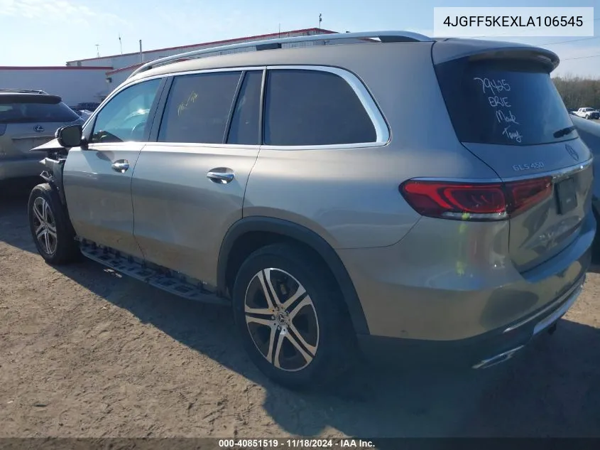 2020 Mercedes-Benz Gls 450 4Matic VIN: 4JGFF5KEXLA106545 Lot: 40851519