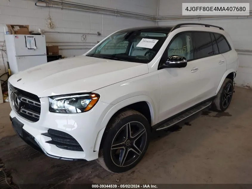 2021 Mercedes-Benz Gls 580 4Matic VIN: 4JGFF8GE4MA407680 Lot: 39344539