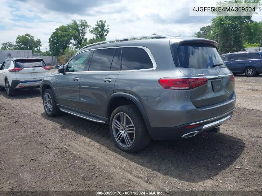 2021 Mercedes-Benz Gls 450 4Matic VIN: 4JGFF5KE4MA369504 Lot: 39590170