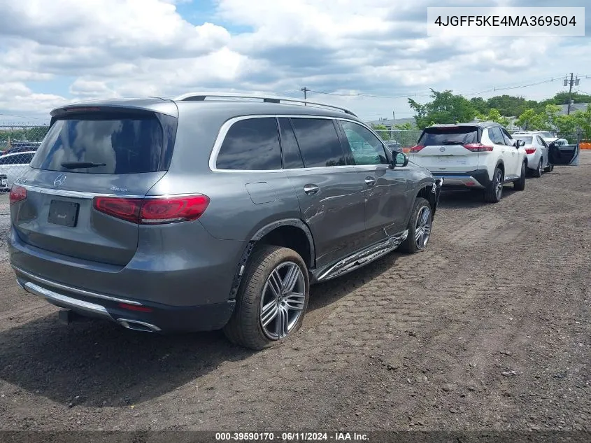 2021 Mercedes-Benz Gls 450 4Matic VIN: 4JGFF5KE4MA369504 Lot: 39590170