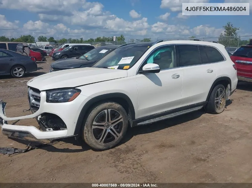 2021 Mercedes-Benz Gls Gls 450 VIN: 4JGFF5KEXMA486004 Lot: 40007569