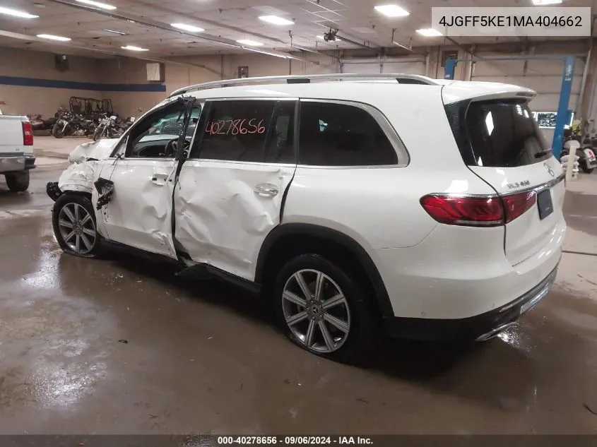 2021 Mercedes-Benz Gls 450 4Matic VIN: 4JGFF5KE1MA404662 Lot: 40278656