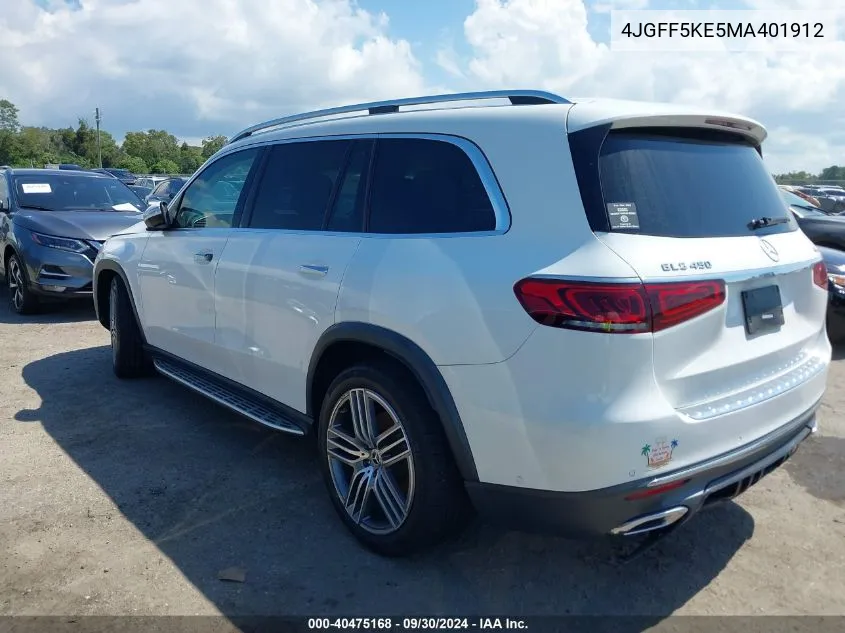 2021 Mercedes-Benz Gls 450 4Matic VIN: 4JGFF5KE5MA401912 Lot: 40475168