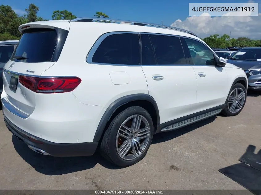 2021 Mercedes-Benz Gls 450 4Matic VIN: 4JGFF5KE5MA401912 Lot: 40475168