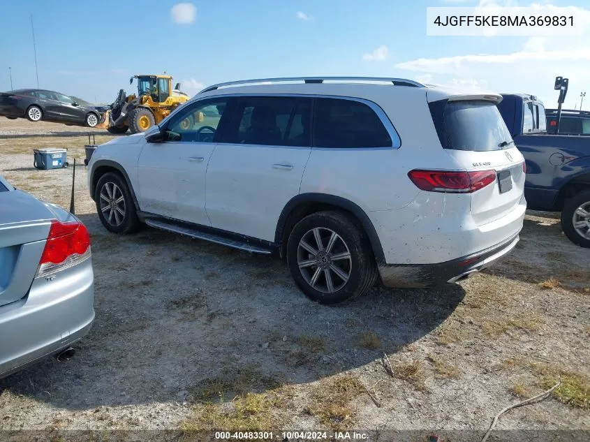 2021 Mercedes-Benz Gls 450 4Matic VIN: 4JGFF5KE8MA369831 Lot: 40483301