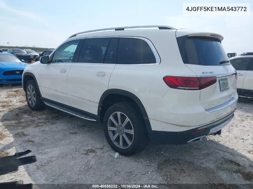 2021 Mercedes-Benz Gls 450 4Matic VIN: 4JGFF5KE1MA543772 Lot: 40558232