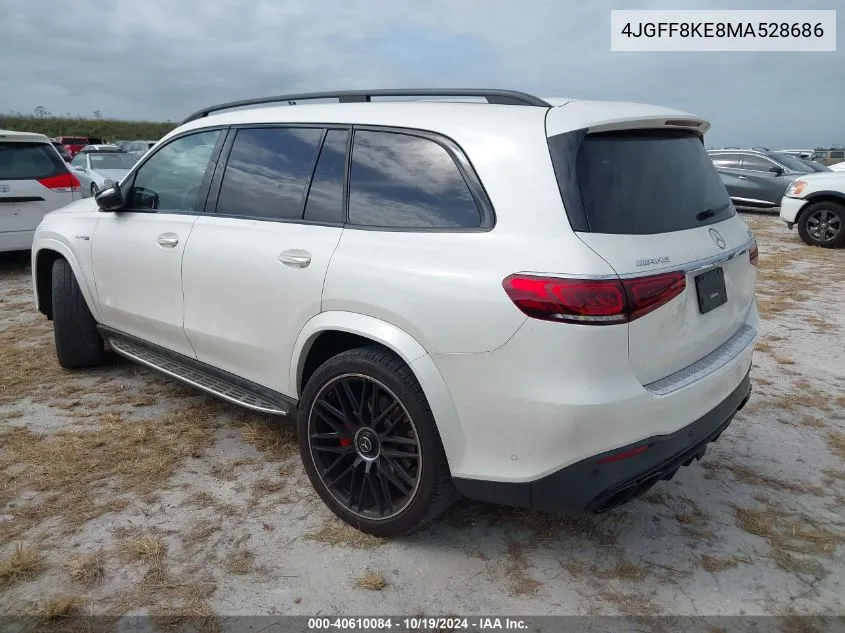 2021 Mercedes-Benz Amg Gls 63 63 Amg 4Matic VIN: 4JGFF8KE8MA528686 Lot: 40610084