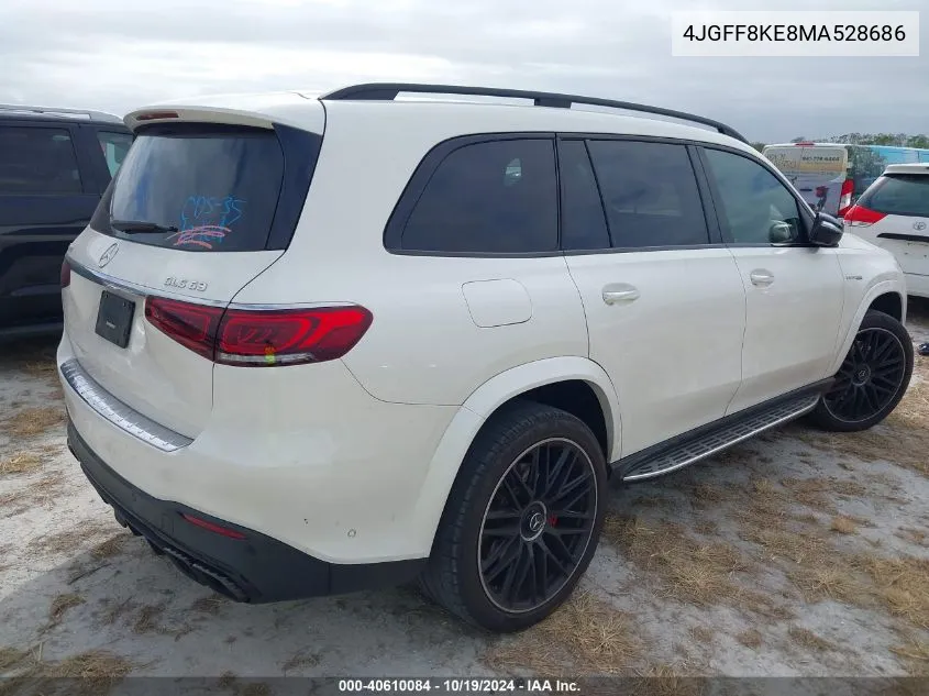 2021 Mercedes-Benz Amg Gls 63 63 Amg 4Matic VIN: 4JGFF8KE8MA528686 Lot: 40610084