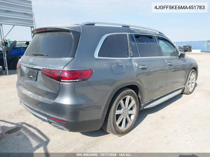 2021 Mercedes-Benz Gls 450 4Matic VIN: 4JGFF5KE6MA451783 Lot: 40624492