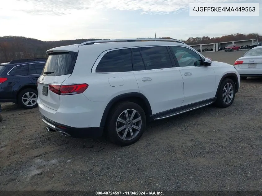 2021 Mercedes-Benz Gls 450 4Matic VIN: 4JGFF5KE4MA449563 Lot: 40724597