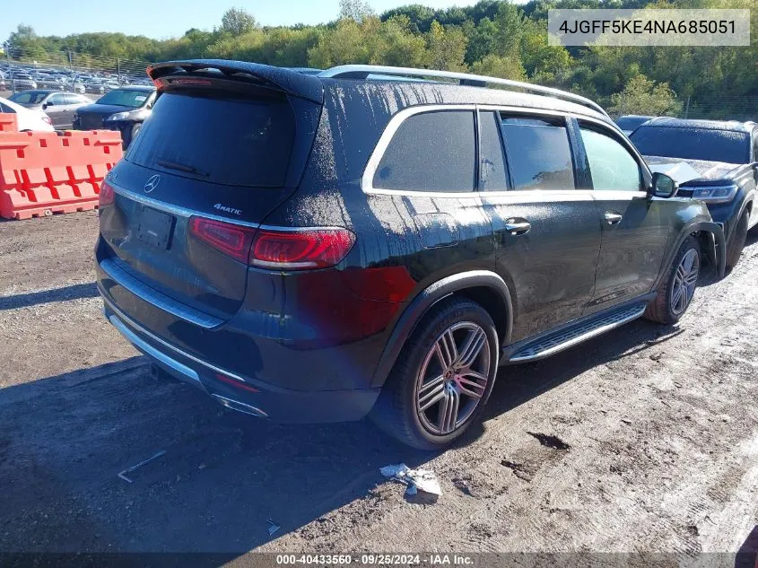 2022 Mercedes-Benz Gls 450 4Matic VIN: 4JGFF5KE4NA685051 Lot: 40433560