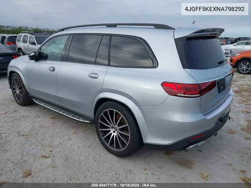 2022 Mercedes-Benz Gls 450 4Matic VIN: 4JGFF5KEXNA798292 Lot: 40477179