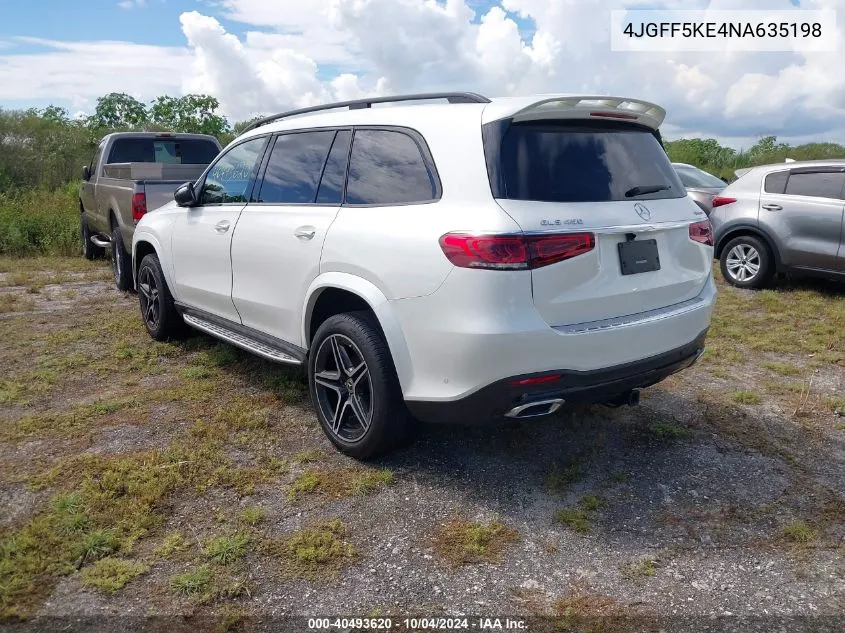 2022 Mercedes-Benz Gls 450 4Matic VIN: 4JGFF5KE4NA635198 Lot: 40493620