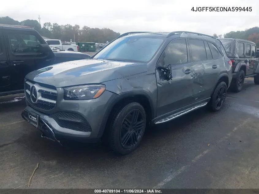 2022 Mercedes-Benz Gls 450 4Matic VIN: 4JGFF5KE0NA599445 Lot: 40789104