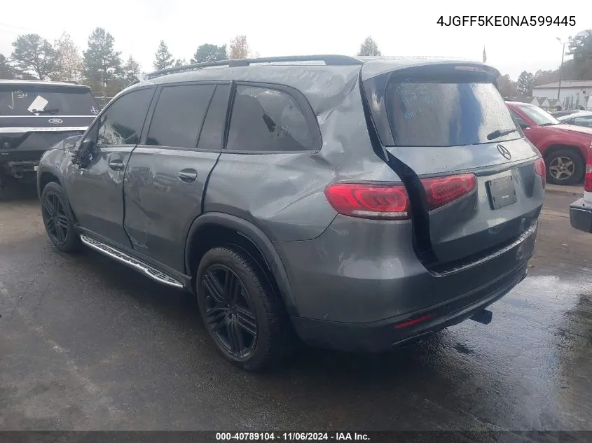 2022 Mercedes-Benz Gls 450 4Matic VIN: 4JGFF5KE0NA599445 Lot: 40789104