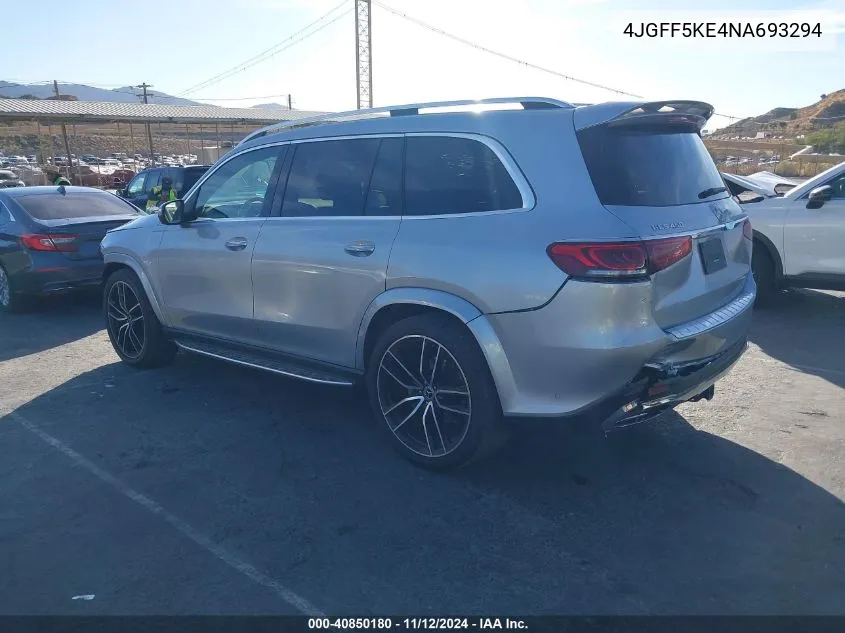 2022 Mercedes-Benz Gls 450 4Matic VIN: 4JGFF5KE4NA693294 Lot: 40850180