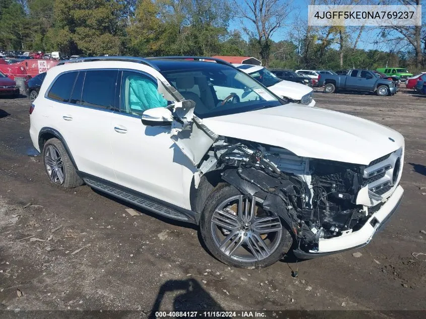 2022 Mercedes-Benz Gls 450 4Matic VIN: 4JGFF5KE0NA769237 Lot: 40884127