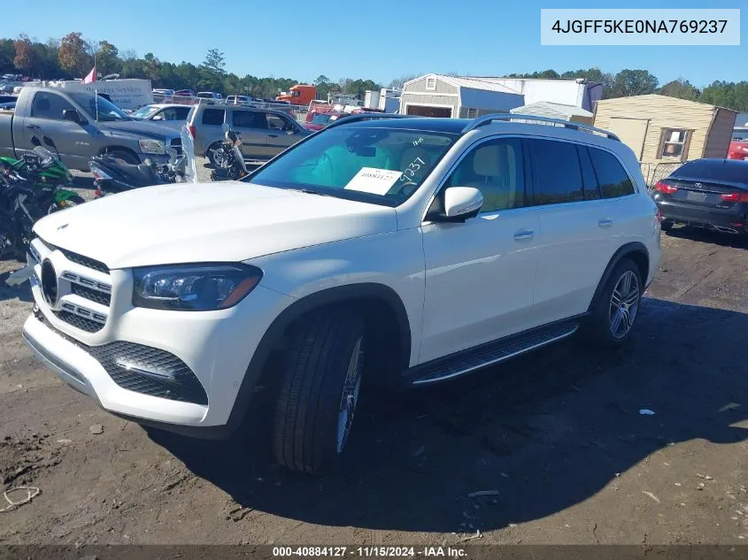 2022 Mercedes-Benz Gls 450 4Matic VIN: 4JGFF5KE0NA769237 Lot: 40884127