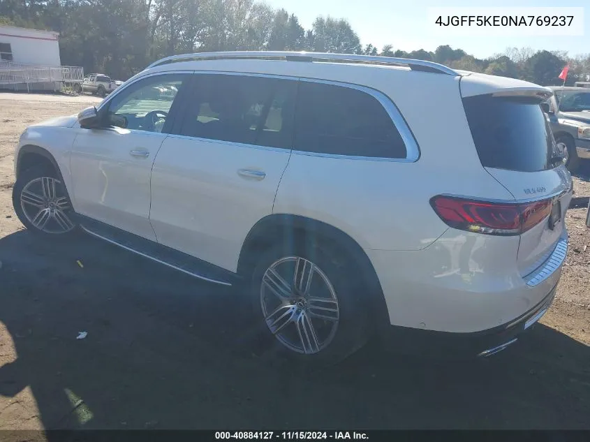 2022 Mercedes-Benz Gls 450 4Matic VIN: 4JGFF5KE0NA769237 Lot: 40884127