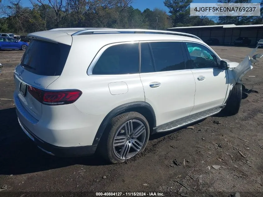 2022 Mercedes-Benz Gls 450 4Matic VIN: 4JGFF5KE0NA769237 Lot: 40884127