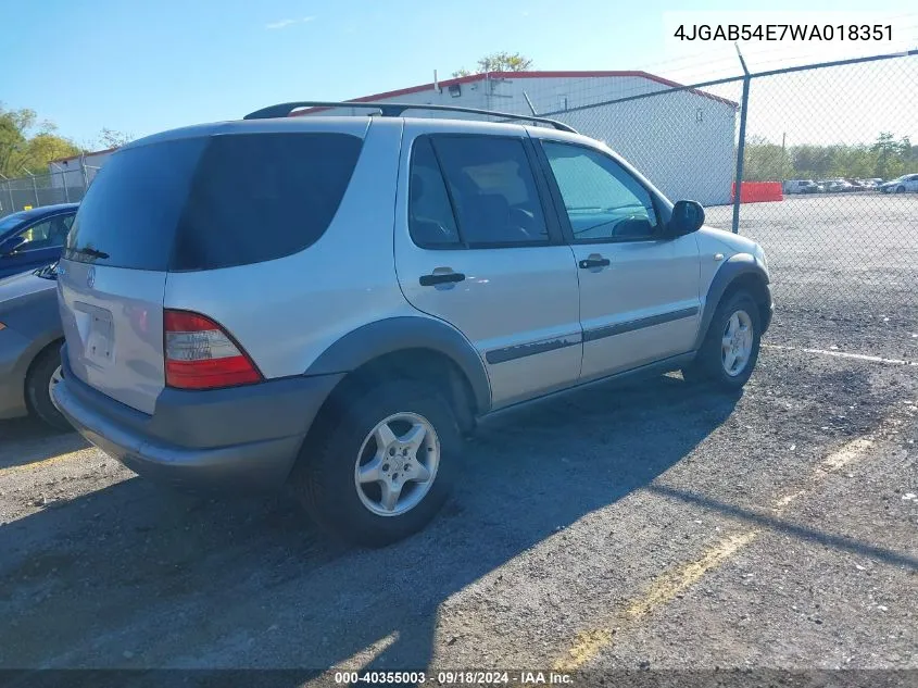 1998 Mercedes-Benz Ml 320 VIN: 4JGAB54E7WA018351 Lot: 40355003