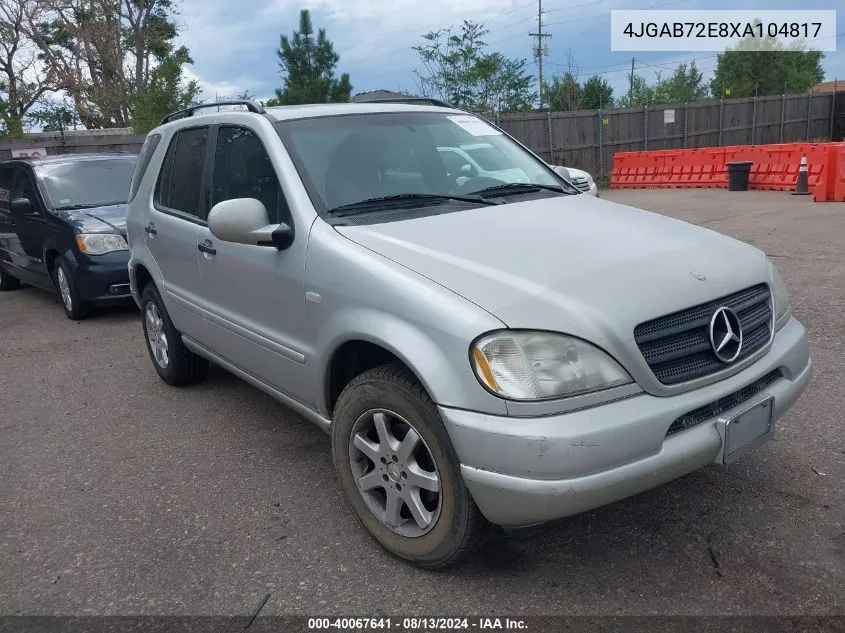 1999 Mercedes-Benz Ml 430 VIN: 4JGAB72E8XA104817 Lot: 40067641